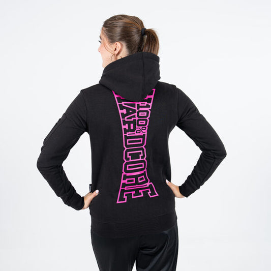 100% Hardcore Hooded Lady Zipper Vertical Black/Pink