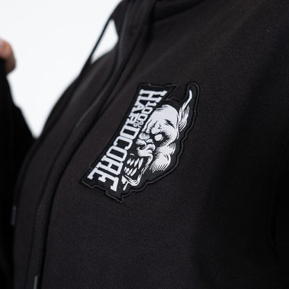 100% Hardcore Hooded Zipper Vertical Black