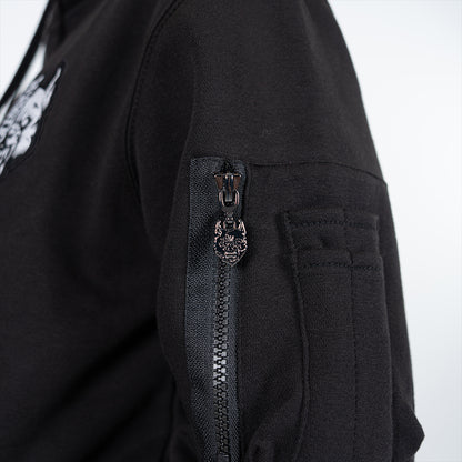 100% Hardcore Hooded Zipper Vertical Black