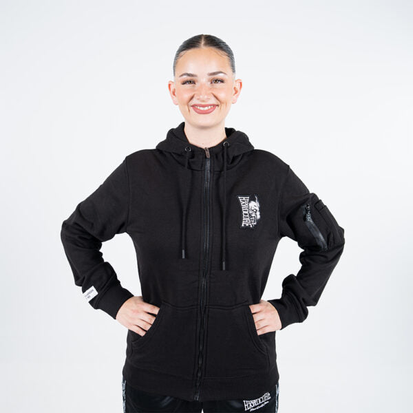 100% Hardcore Hooded Zipper Vertical Black