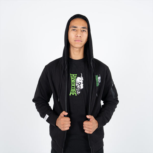 100% Hardcore Hooded Zipper Vertical Black/Green