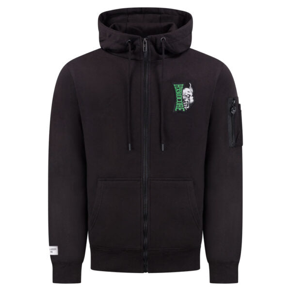 100% Hardcore Hooded Zipper Vertical Black/Green