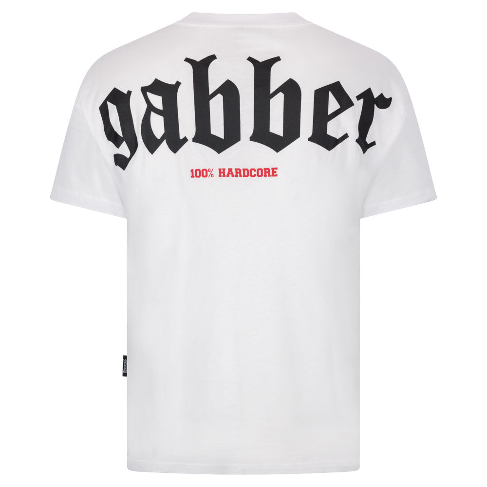 100% HARDCORE T-SHIRT GABBER BIG WHITE