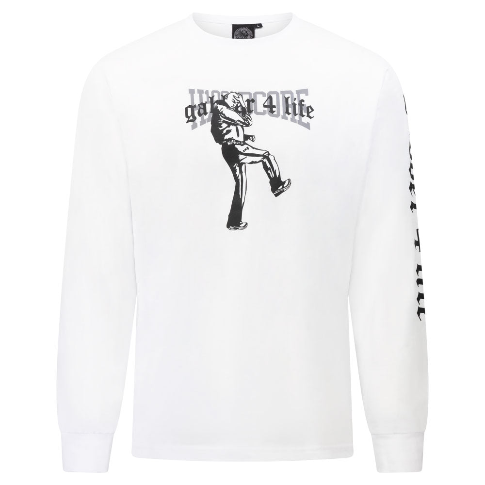 100% HARDCORE LONGSLEEVE GABBER 4 LIFE WHITE - GABBERPLANET