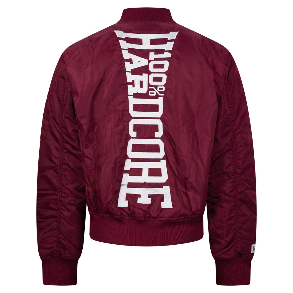 100% Hardcore Bomberjacket Vertical Burgundy Red