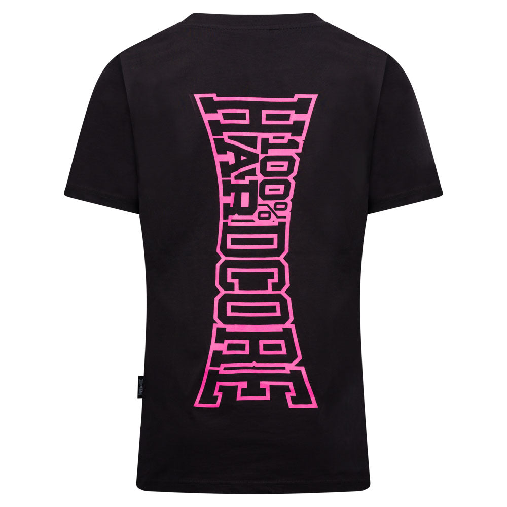 100% Hardcore Ladies T-shirt Vertical Black/Pink